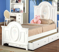 Acme Flora Full Panel Bed in White 01677F