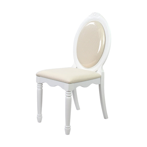 Flora Fabric & White Chair