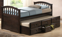 Acme San Marino Twin Captain Storage Bed with Trundle in Dark Walnut 04990T