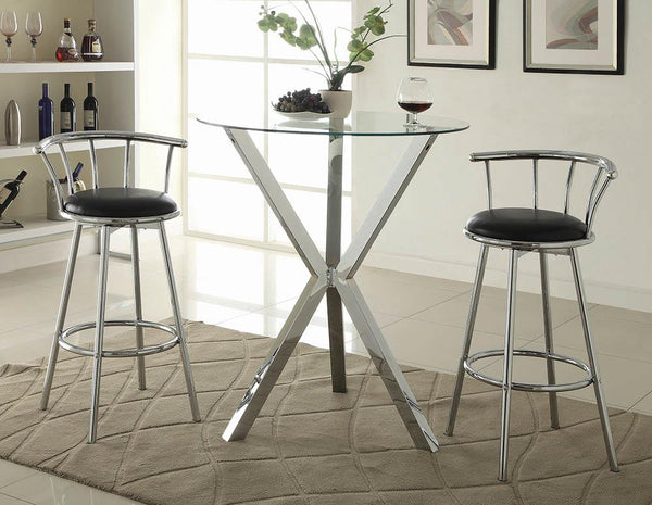 G100186 Contemporary Chrome Bar-Height Table