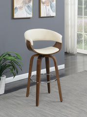 G100206 Contemporary Walnut and Cream Bar Stool