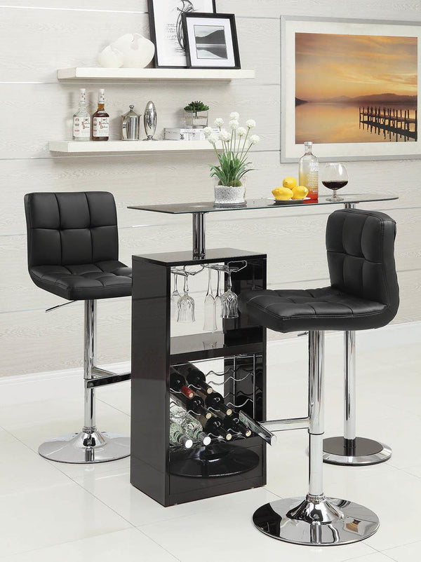 G102554 Contemporary Black and Chrome Adjustable Bar Stool