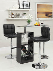 G102554 Contemporary Black and Chrome Adjustable Bar Stool