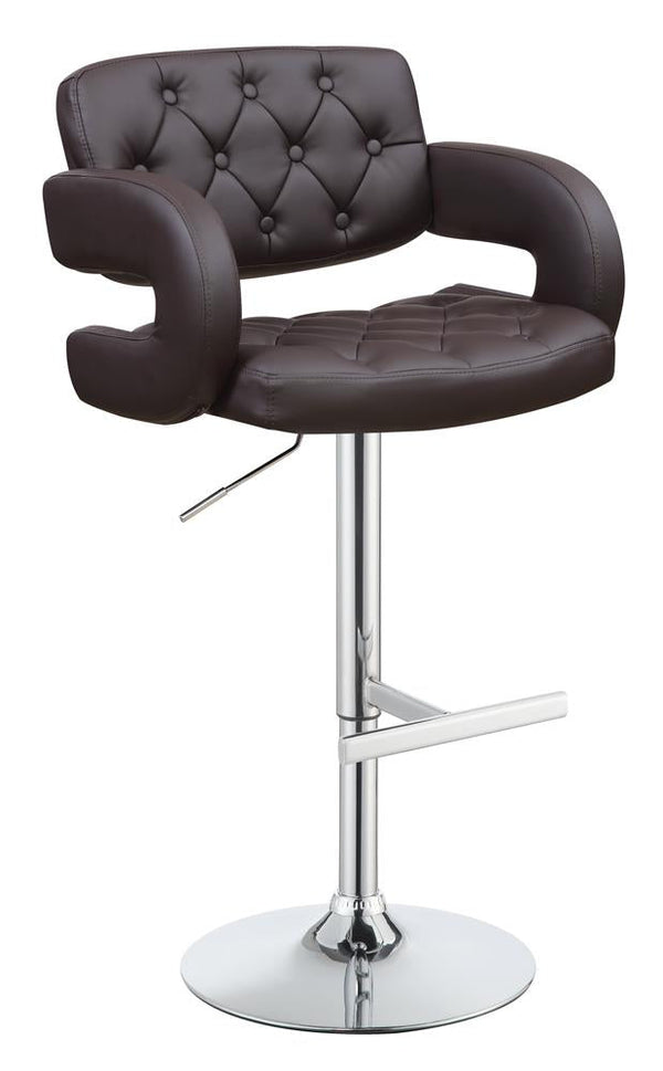 G102556 Contemporary Brown and Chrome Bar Stool