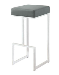 G105262 Contemporary Chrome and Grey 29" Bar Stool