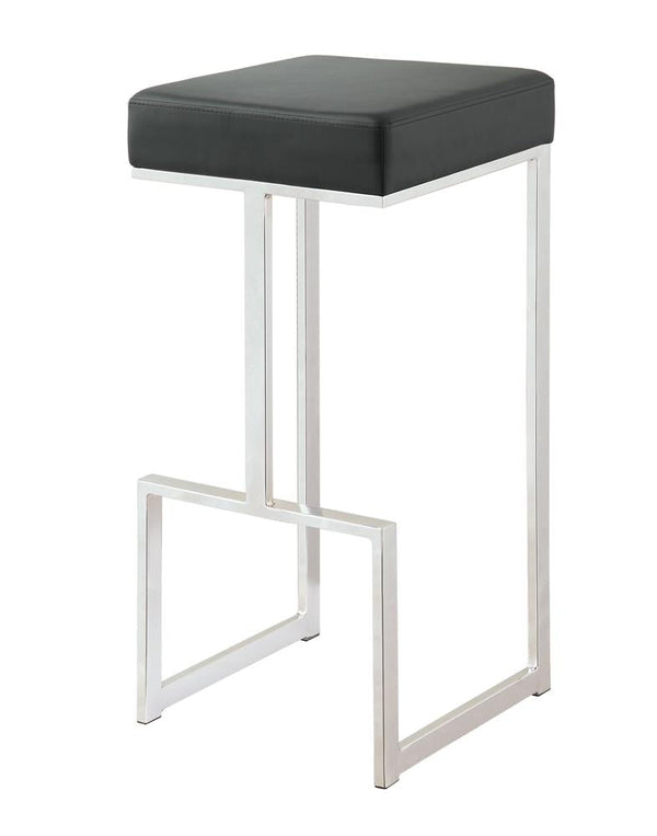 G105263 Contemporary Chrome and Black 29" Bar Stool