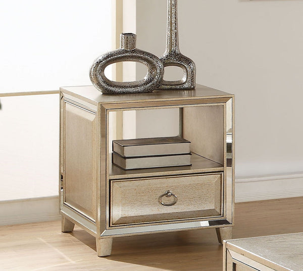 Acme Voeville End Table in Antique Gold 81202