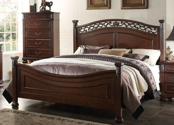 Acme Manfred Queen Panel Bed in Dark Walnut 22770Q