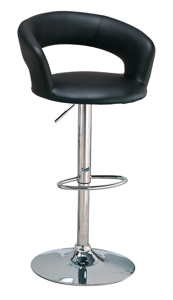 G120346 Contemporary Chrome and Black Bar Stool