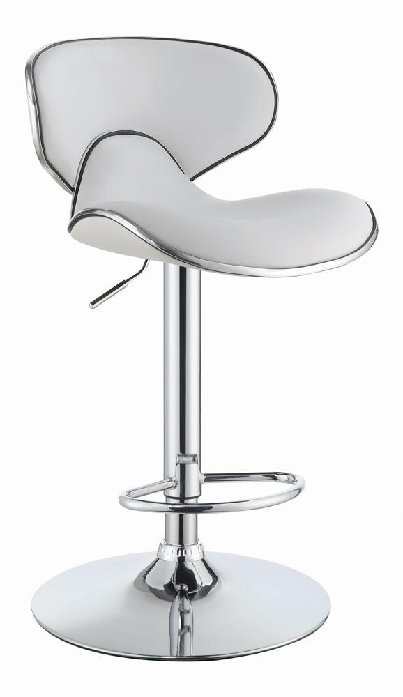 G120389 Contemporary White Adjustable Bar Stool