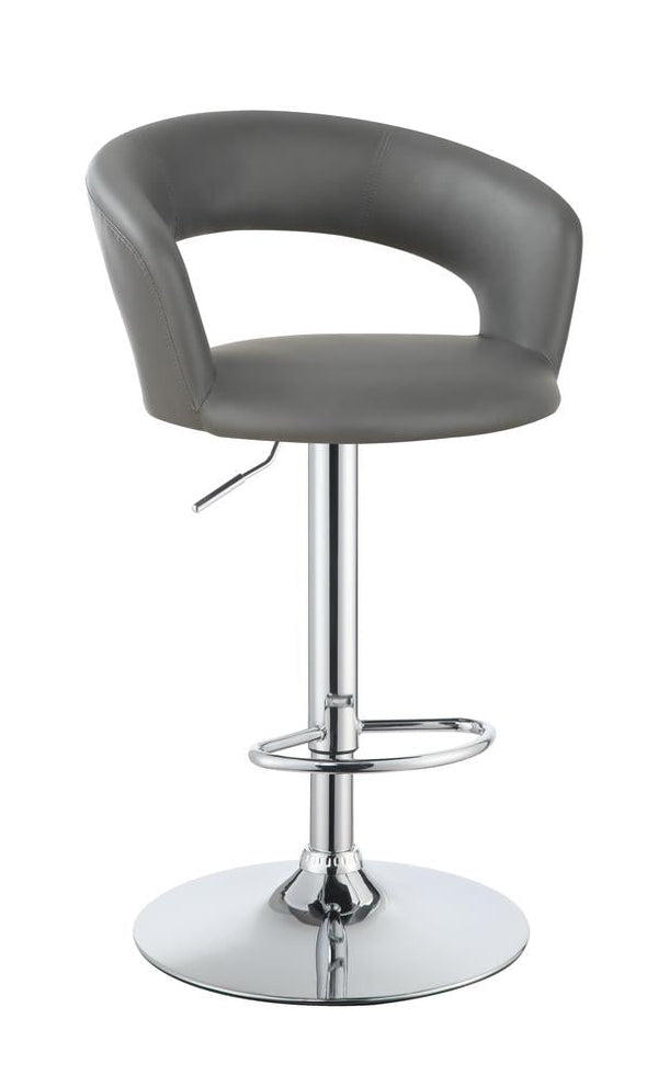 G120346 Contemporary Chrome and Grey Bar Stool