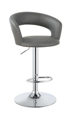 G120346 Contemporary Chrome and Grey Bar Stool