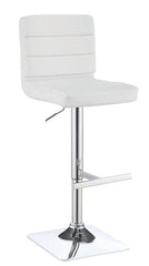 G120694 Contemporary Adjustable White Bar Stool with Chrome Finish