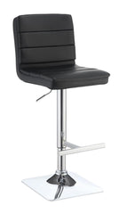 G120695 Contemporary Black Adjustable Padded Back Bar Stool
