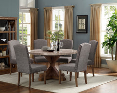 Vesper Brown/Gray Marble Round Dining Set