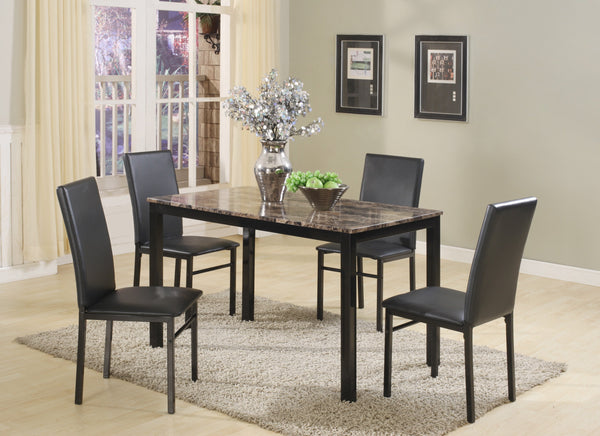 Aiden Brown/Black 5-Piece Dining Set