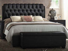Acme Ireland Eastern King PU Platform Bed in Black 14347EK