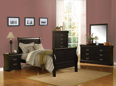 Louis Philippe III Black Full Bed