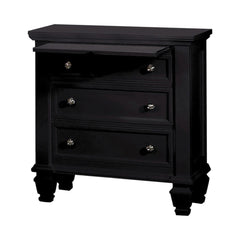 Sandy Beach Black Three-Drawer Nightstand With Tray