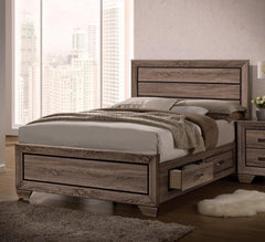 G204193 Kauffman Transitional Washed Taupe Queen Bed