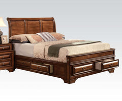 Acme Konane King Sleigh Bed with Underbed Storage in Brown Cherry 20444EK