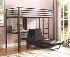 G2209 Contemporary Metal Loft Bunk Bed With Desk