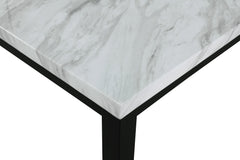 Ferrara White/Black Faux Marble Dining Set