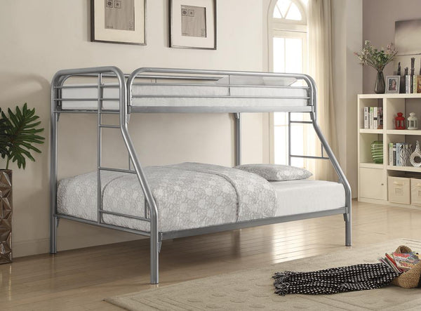 Morgan  Twin-over-Full Silver Bunk Bed