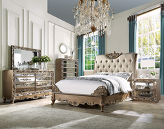 Orianne Champagne PU & Antique Gold California King Bed