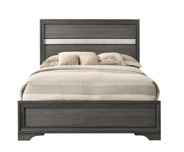 Naima Gray Twin Bed (No Storage)