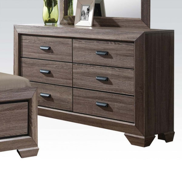 Acme Lyndon Drawer Dresser in Weathered Gray Grain 26025