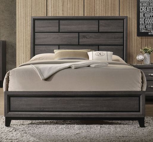 Acme Furniture Valdemar Queen Panel Bed in Weathered Gray 27050Q