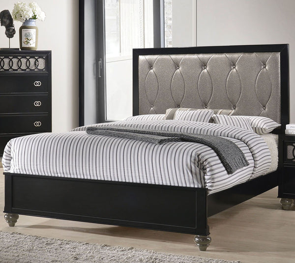 Acme Furniture Ulrik King Panel Bed in Copper and Black 27067EK