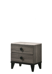 Avantika Faux Marble & Rustic Gray Oak Nightstand