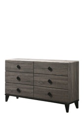 Avantika Faux Marble & Rustic Gray Oak Dresser
