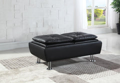Dilleston Contemporary Black Ottoman