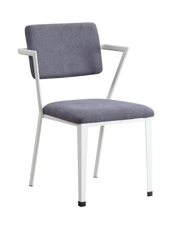 Cargo Gray Fabric & White Chair