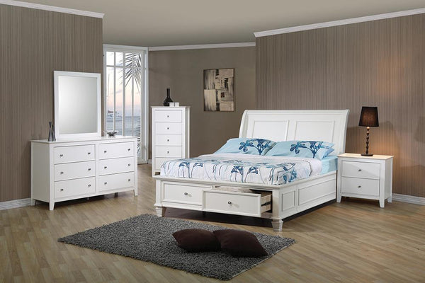 G400239F-S5 Selena Coastal White Full Five-Piece Set