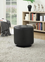 G500554 Contemporary Black Round Ottoman