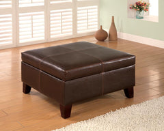 G501042 Casual Dark Brown Square Ottoman