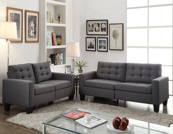 Earsom Gray Linen Sofa