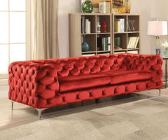 Acme Adam Sofa in Red Velvet 52795
