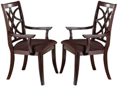 Acme Keenan Dining Arm Chairs (Set of 2) in Dark Walnut 60258