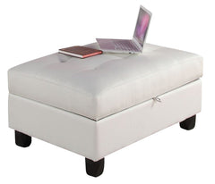 Acme Kiva Ottoman with Storage in White 51177