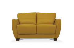 Valeria Mustard Leather Loveseat