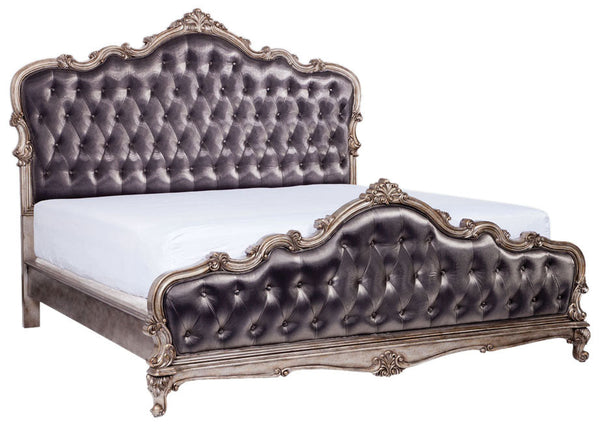 Acme Chantelle California King Bed with Button Tufted Panels in Antique Platinum 20534CK