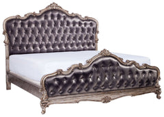 Acme Chantelle California King Bed with Button Tufted Panels in Antique Platinum 20534CK