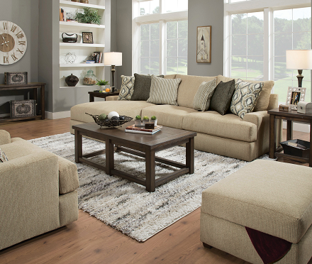Vassenia 2-Tone Latte Chenille Modular - RF Sofa