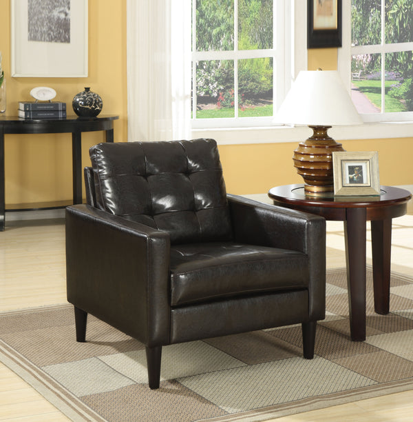 Balin Espresso PU Accent Chair