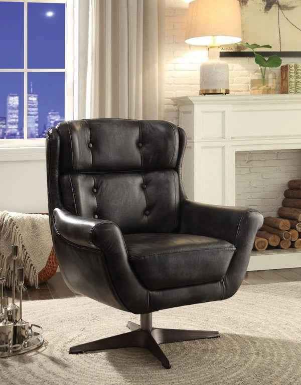 Acme Asotin Accent Chair in Vintage Black 59532